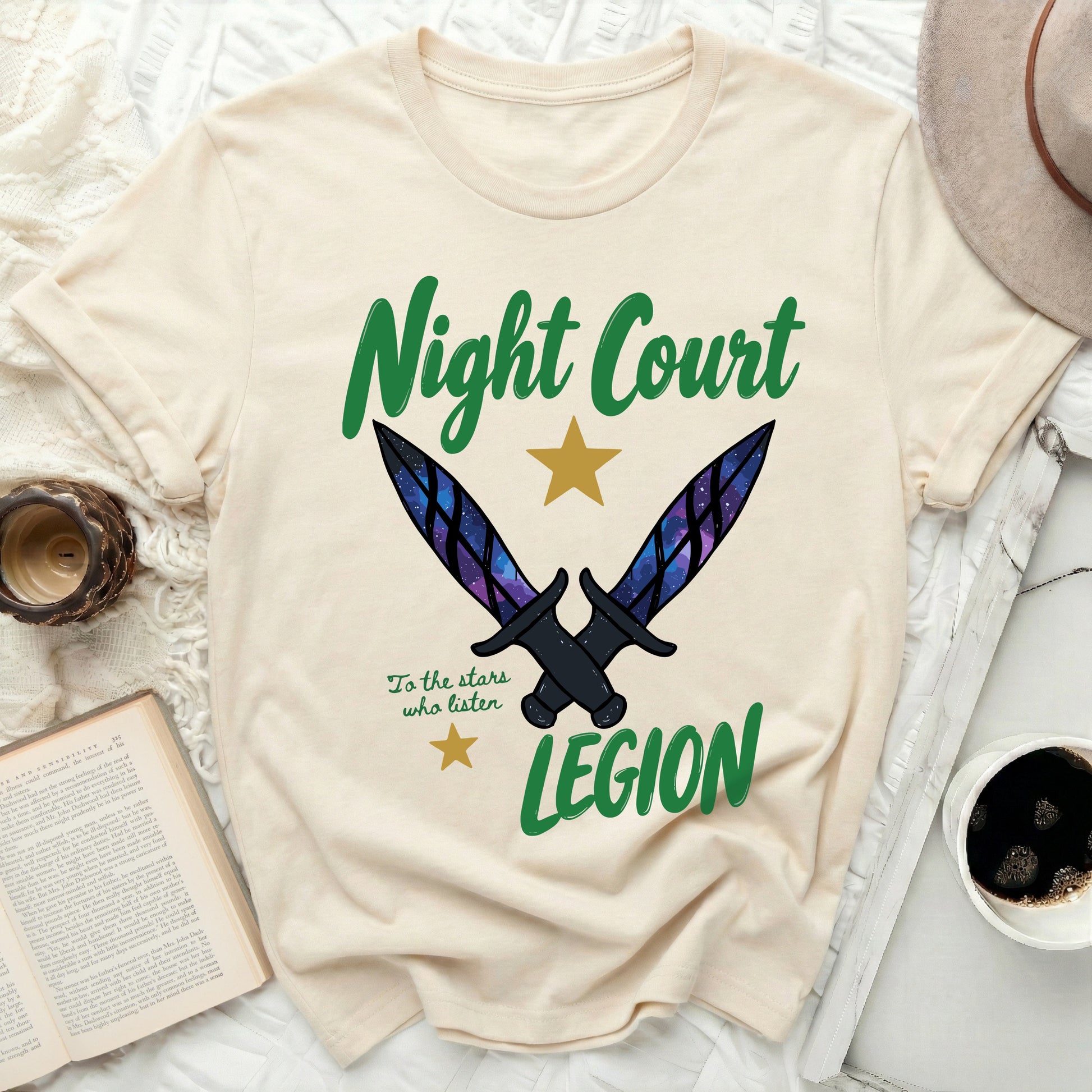 Night Court To the stars who listen Legion Galaxy T-shirt product type
Night Court
To the stars who listen
Legion
Fantasy
ACOTAR
Book Lover
Rhysand
Fae
Magic
Galaxy Daggers
Star Design
Celestial
Literary Gift
Bookish
Book Club
SJM
Court of Thorns
Velaris
Fan Merch
Reading Life