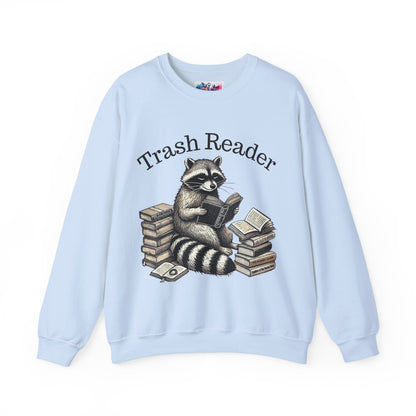 "Trash Reader" Raccoon Book Lover Sweatshirt - MagicMerchEmporium