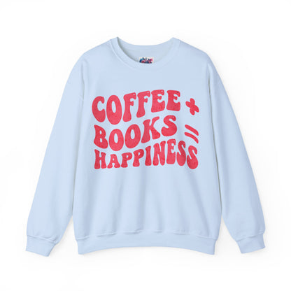 "Coffee + Books = Happiness" Sweatshirt - MagicMerchEmporium