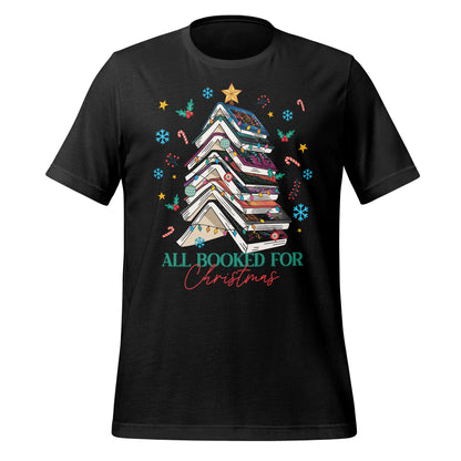 All Booked For Christmas Stacked Books T-Shirt