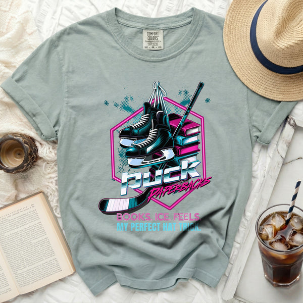 Puck Paperbacks Hockey Reader Tee in Bay