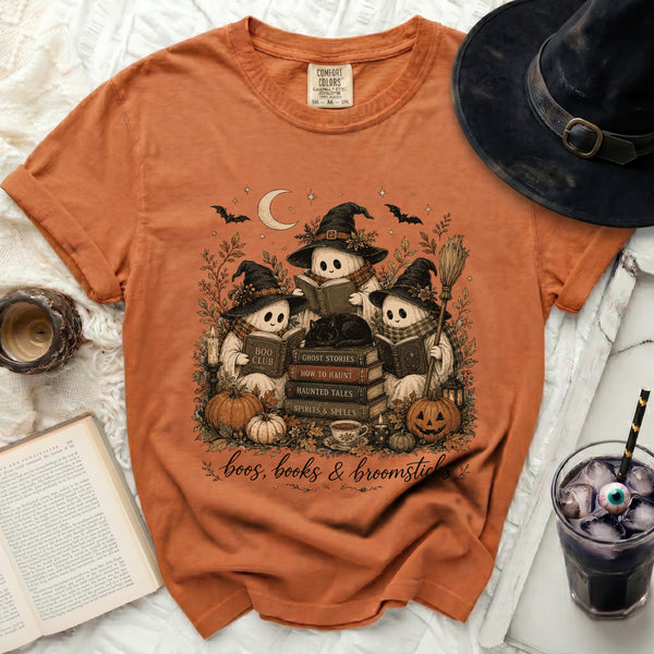 Boos & Books Tee in Yam