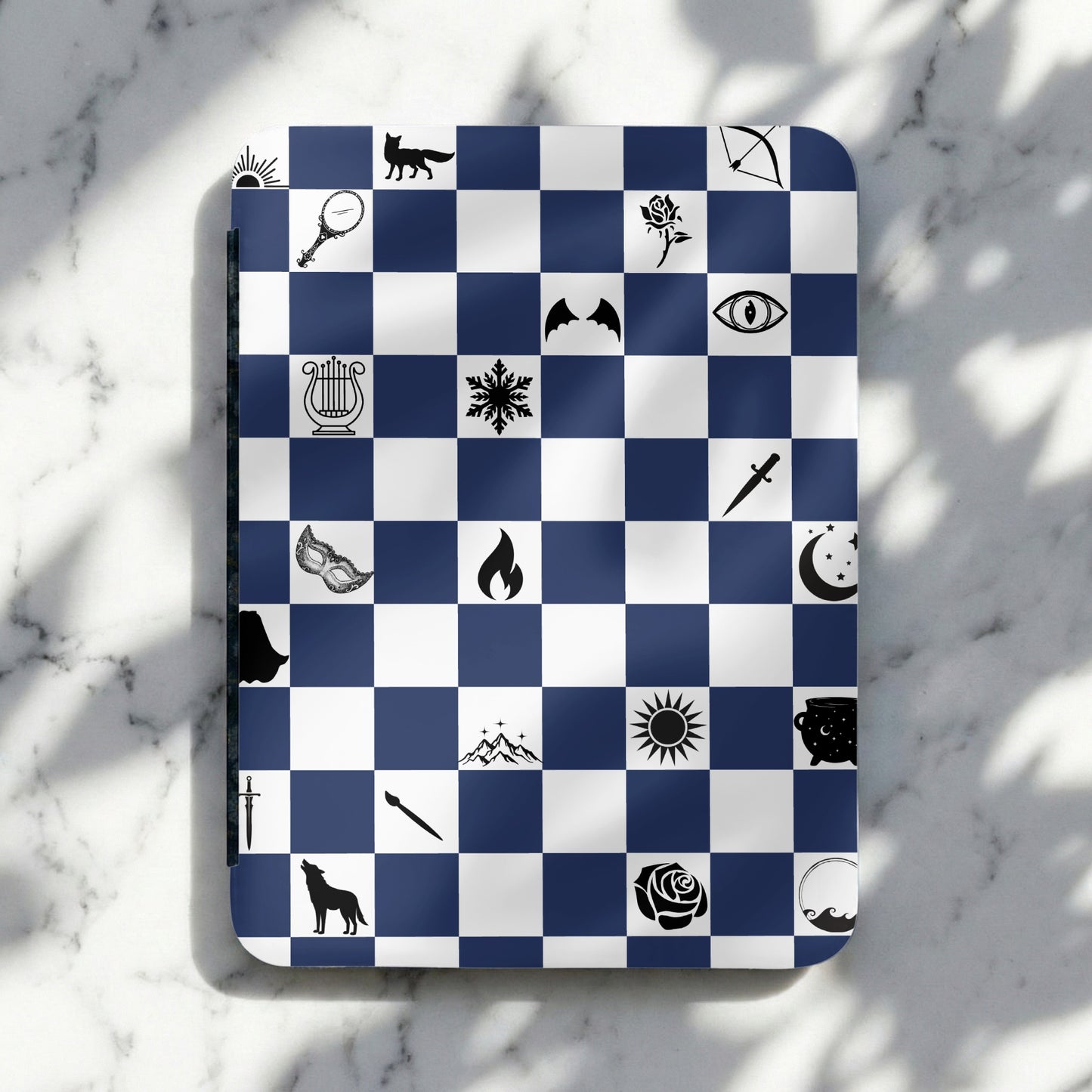 Enchanted Mystic Chess Pattern Symbols Blue White product type