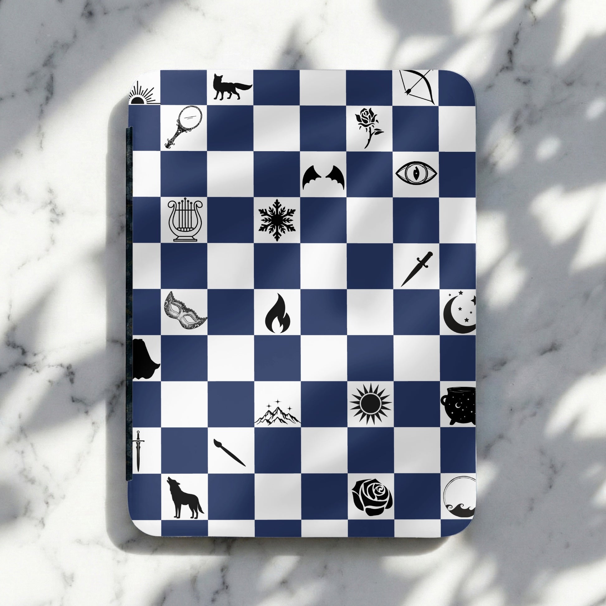 Enchanted Mystic Chess Pattern Symbols Blue White product type