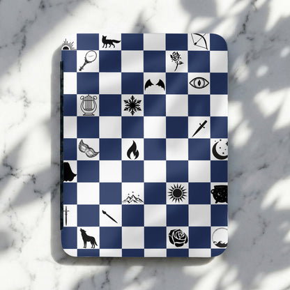 Enchanted Mystic Chess Pattern Symbols Blue White product type