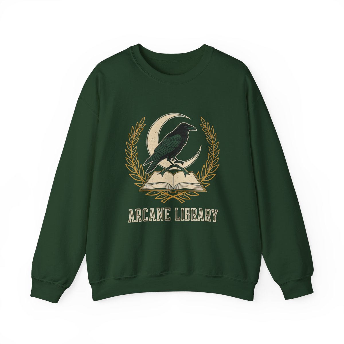 Arcane Library Raven Crewneck Graphic Sweatshirt