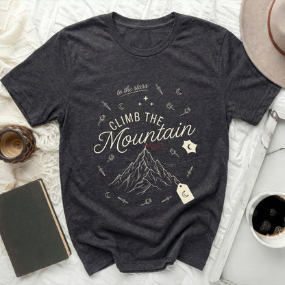to the stars CLIMB THE Mountain Graphic T-Shirt product type
T-Shirt, Graphic Tee, Mountain, Climb, Stars, Moon, Roses, Daggers, Inspirational, Adventure, Outdoors, Nature, Celestial, Dark Gray, Apparel, Top, Motivational, Unique Design, Aesthetic, Indie