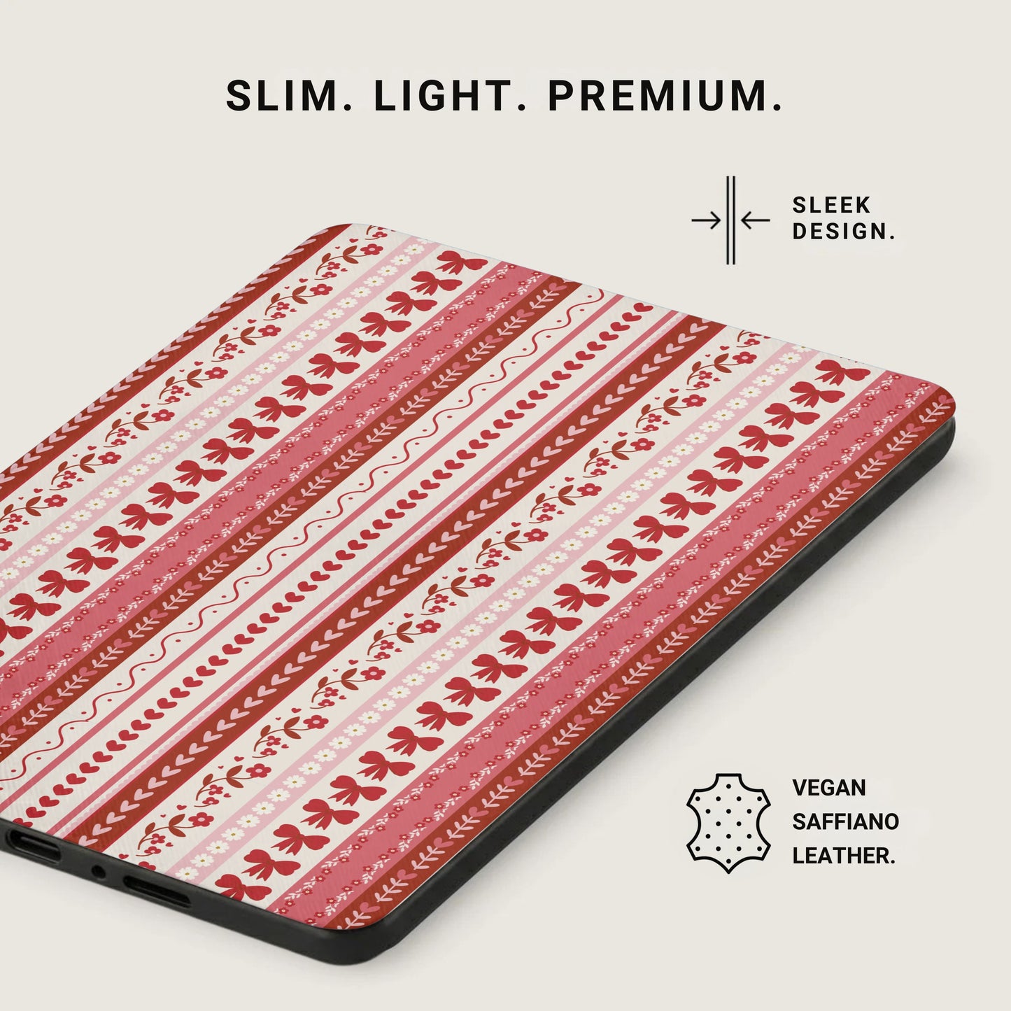 Slim Light Premium Sleek Design Vegan Saffiano Leather Cover