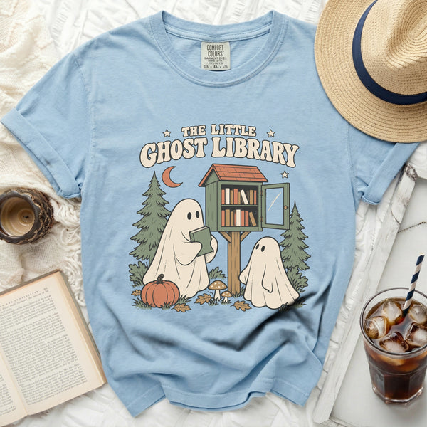 Little Ghost Library Tee in Chambray