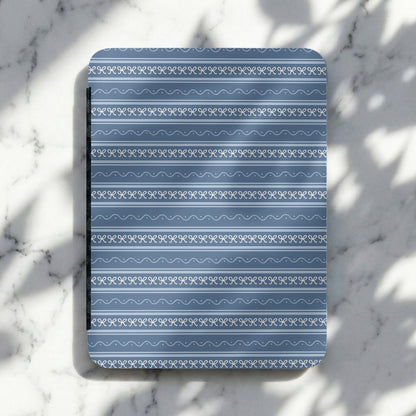 Navy Blue Pattern Case with Small White Swirl Lines