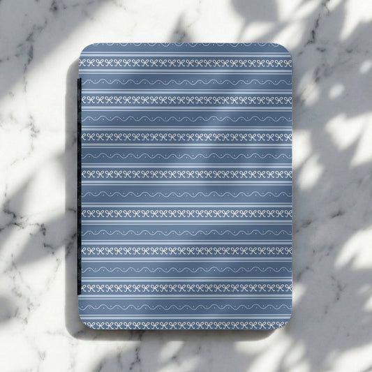 Navy Blue Pattern Case with Small White Swirl Lines