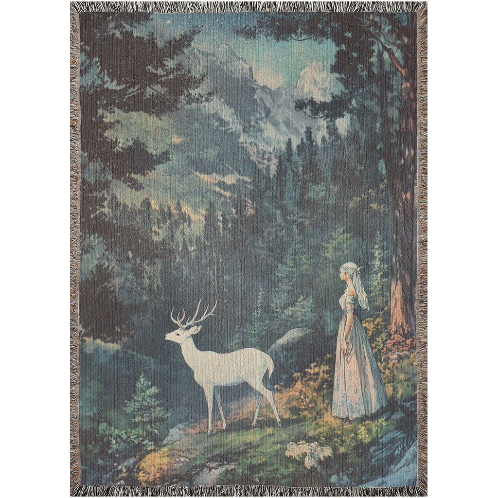 🌲 Throne of Glass Woven Tapestry Blanket | Celaena Sardothian 🦌