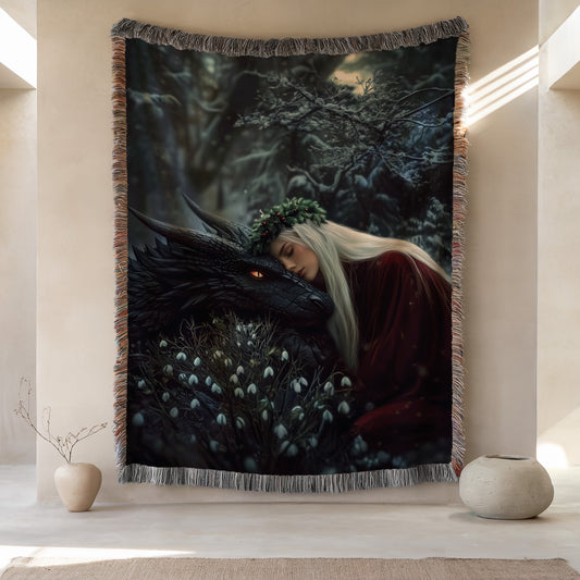 Manon Blackbeak and Abraxos Winter Woven Blanket
