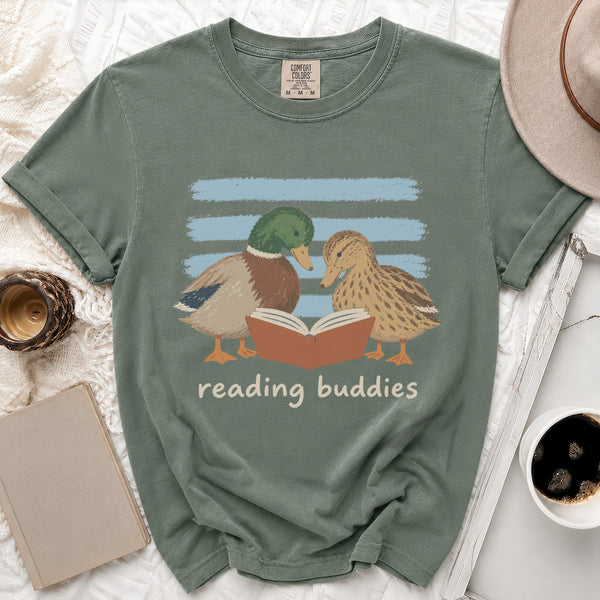 Reading Buddies Tee in Moss