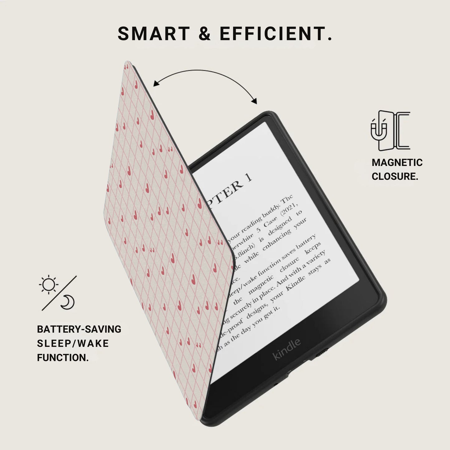 Smart Efficient Kindle Cover with Magnetic Closure