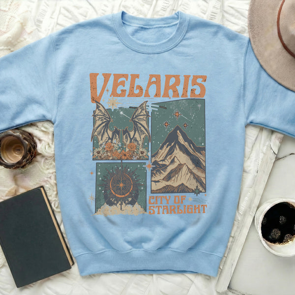 VELARIS City of Starlight Sweatshirt in Light Blue