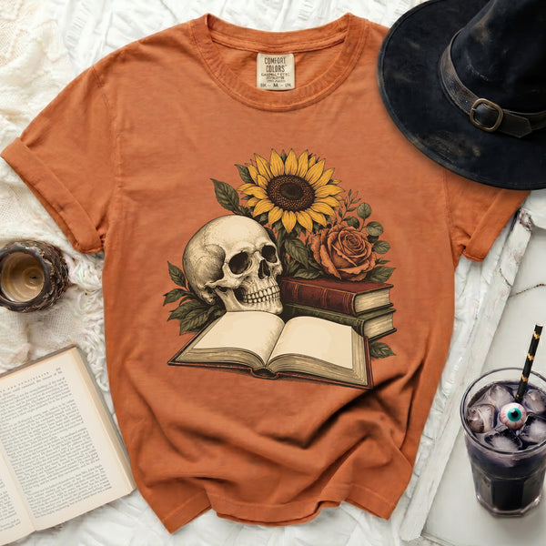 Dark Academia Skull Tee in Yam