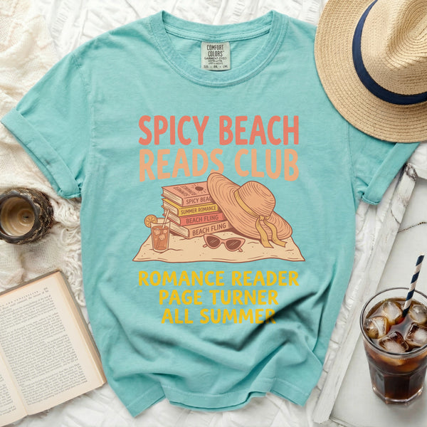 Spicy Beach Reads Club Summer Tee in Island Reef