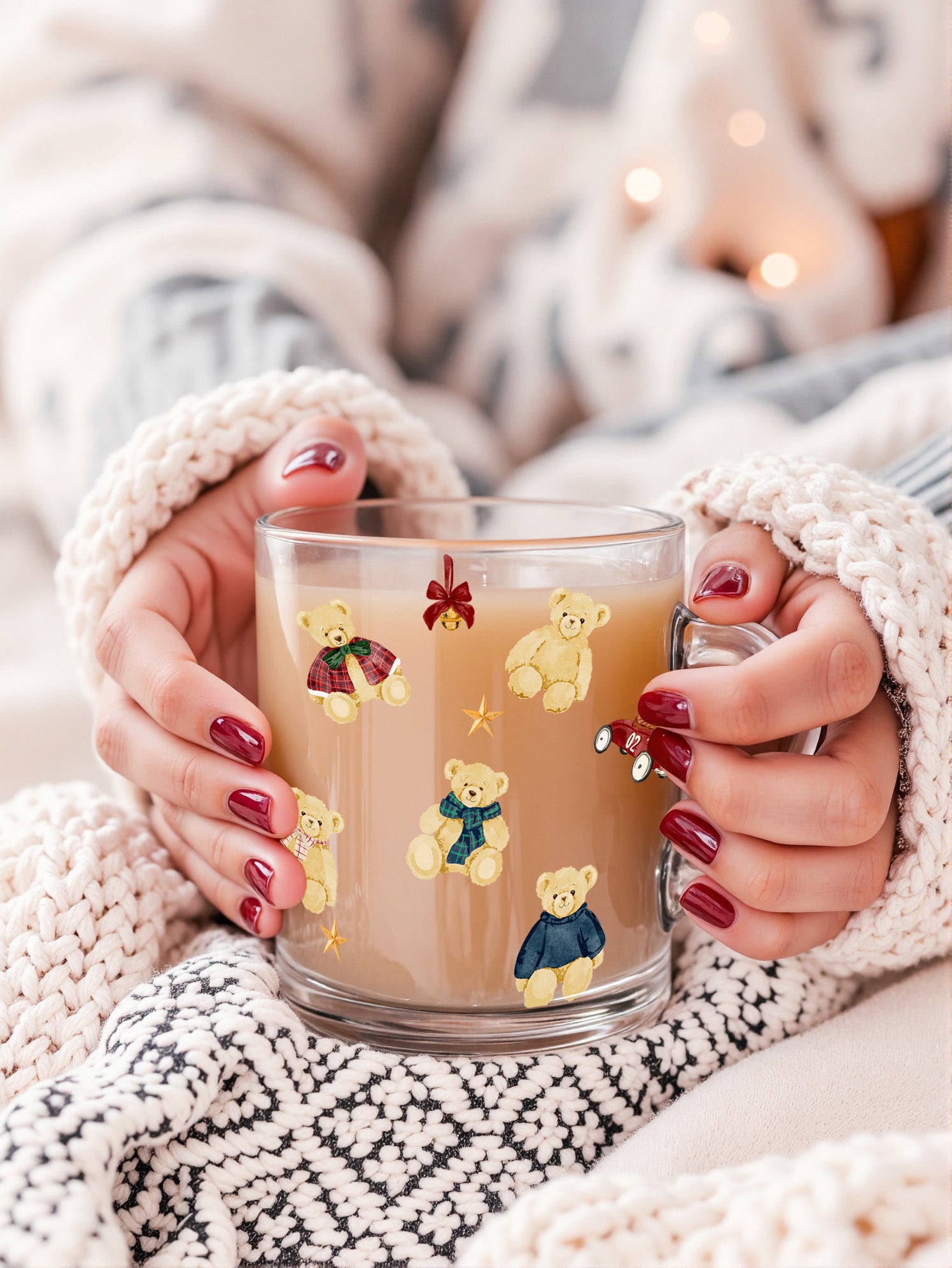 Adorable Teddy Bear Glass Cup Perfect For Cozy Moments