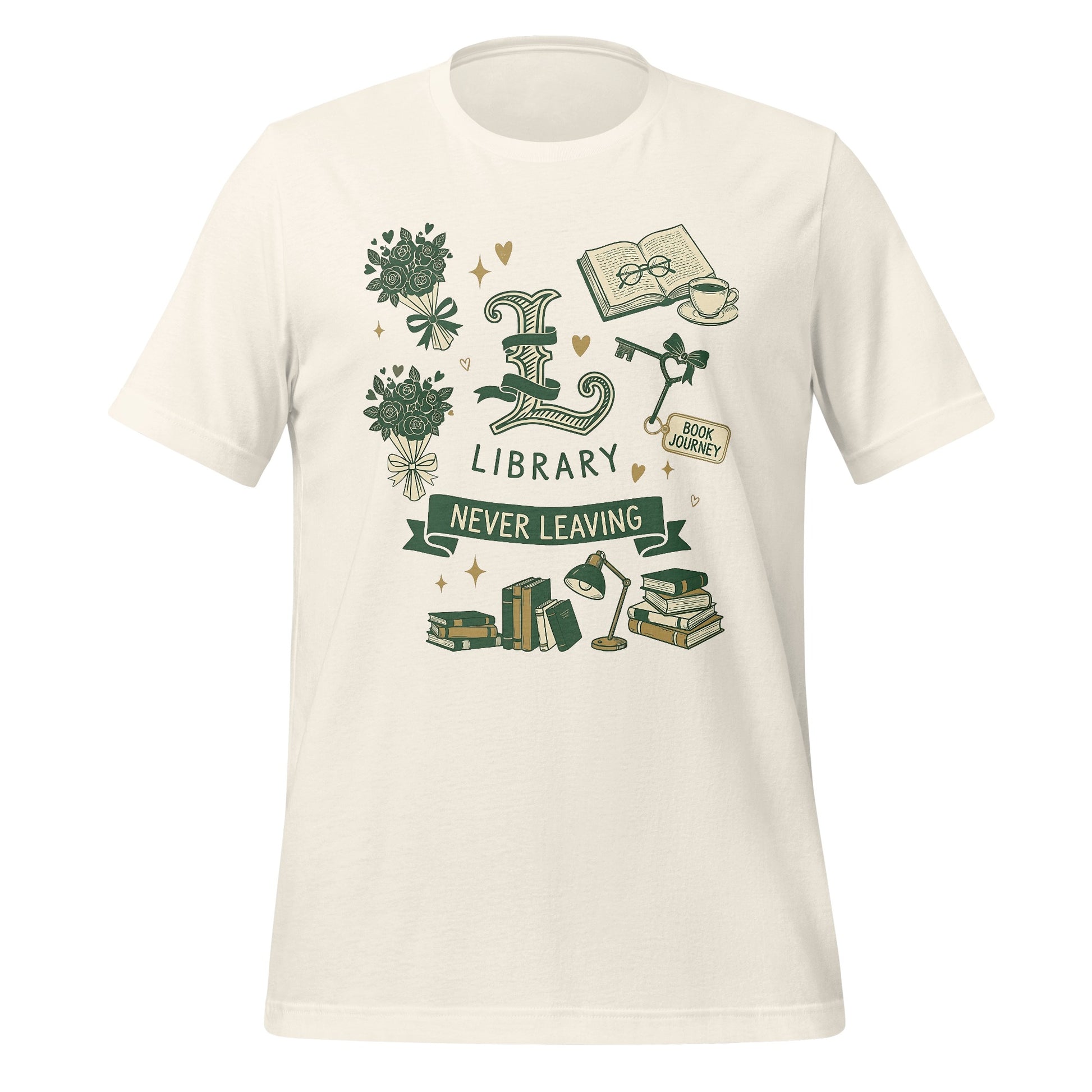 Library Never Leaving Illustrated Graphic T-Shirt