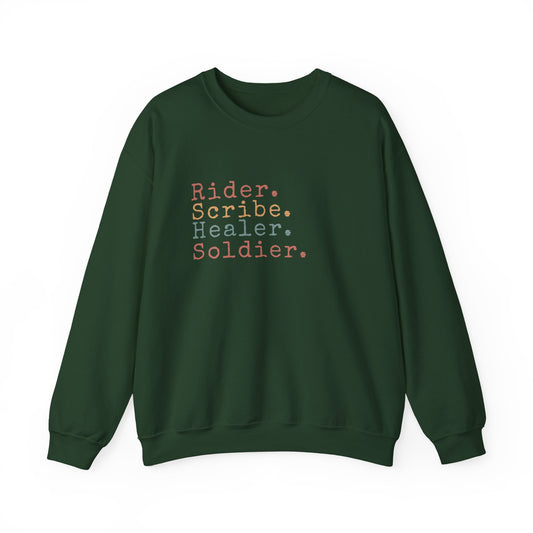 Rider. Scribe. Healer. Soldier. Sweatshirt