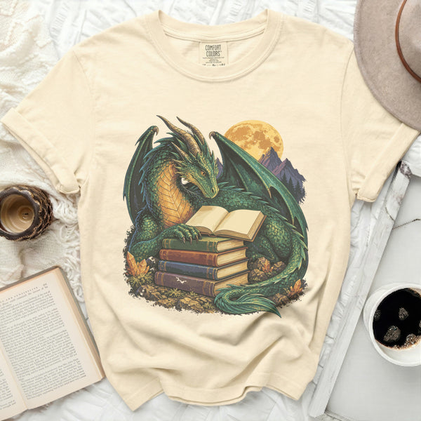 Book Dragon Tee in Ivory
