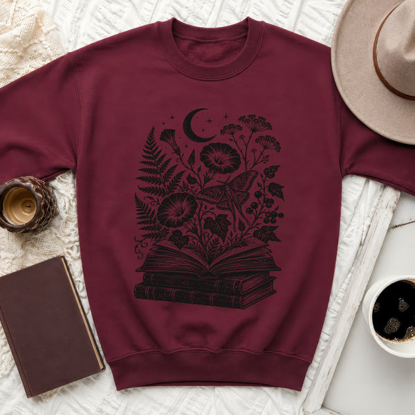 Lunar Moth Sweatshirt in Maroon