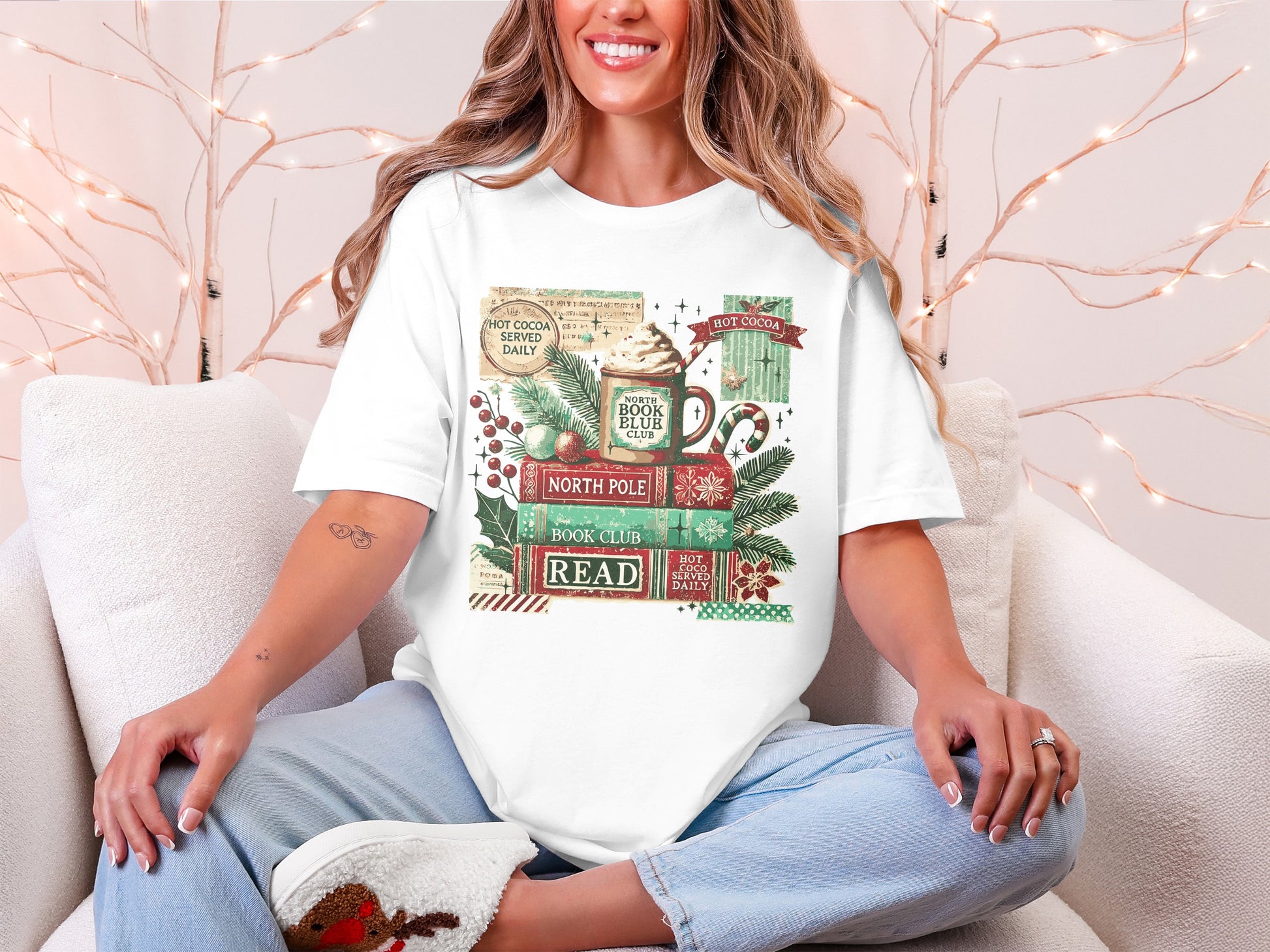 North Pole Book Club READ Festive Graphic T-Shirt