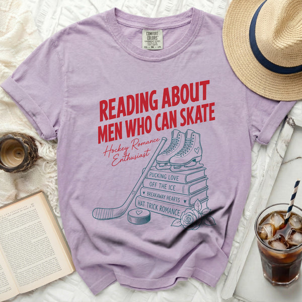 Men Who Can Skate Tee in Orchid