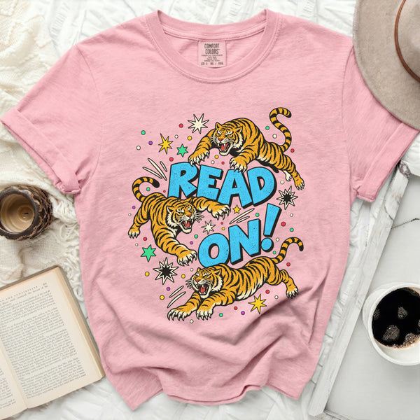 Read On Tiger Tee in Blossom