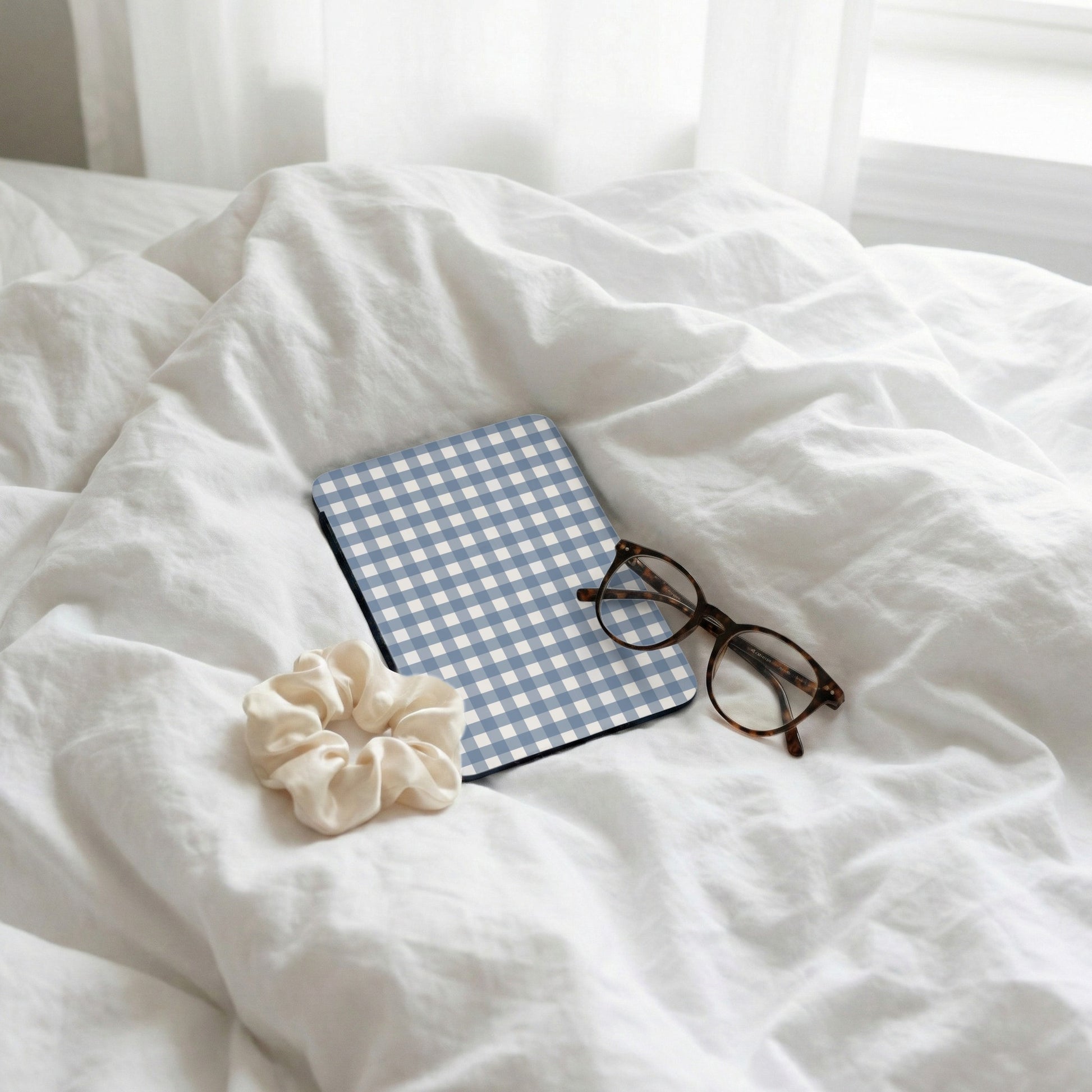 Blue Gingham Patterned Notebook For Stylish Organization