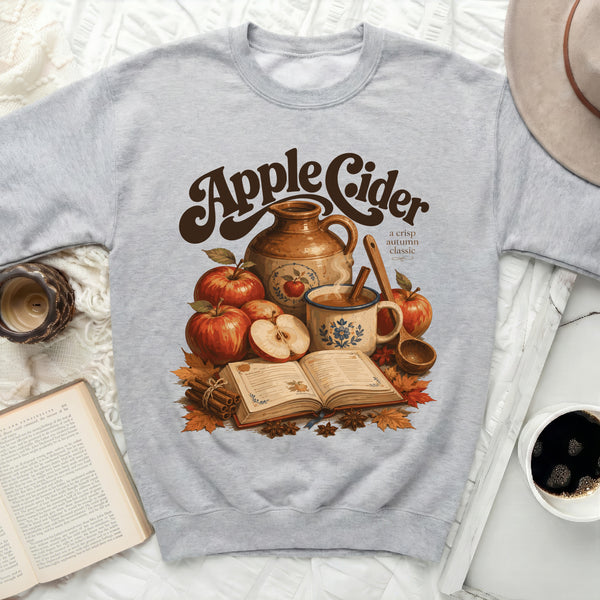 Vintage Apple Cider Sweatshirt in Sport Grey