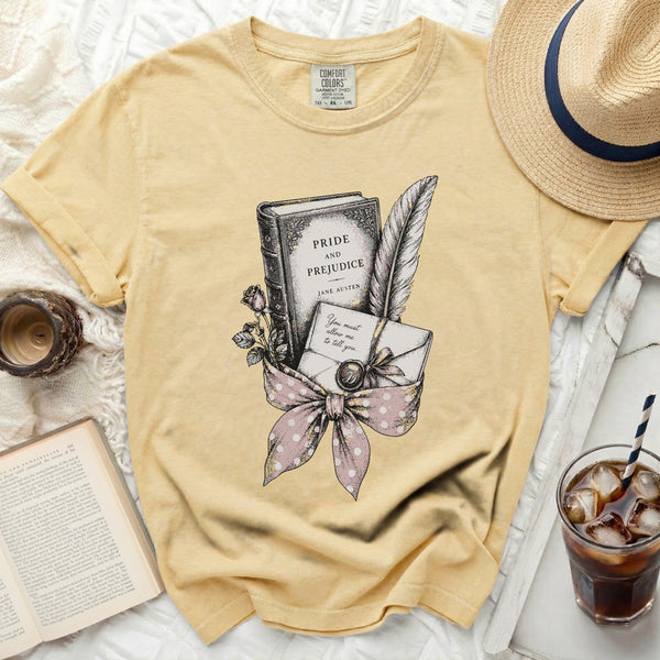 Austen Literary Charm Tee in Butter