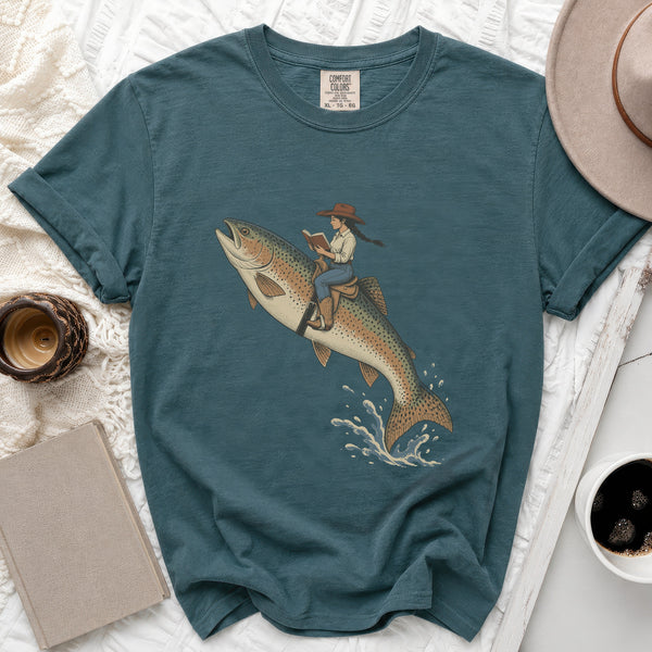 Trout Rider Tee in Blue Spruce
