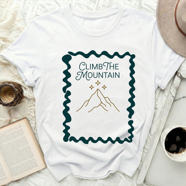 Wavy Border Summit Tee in White