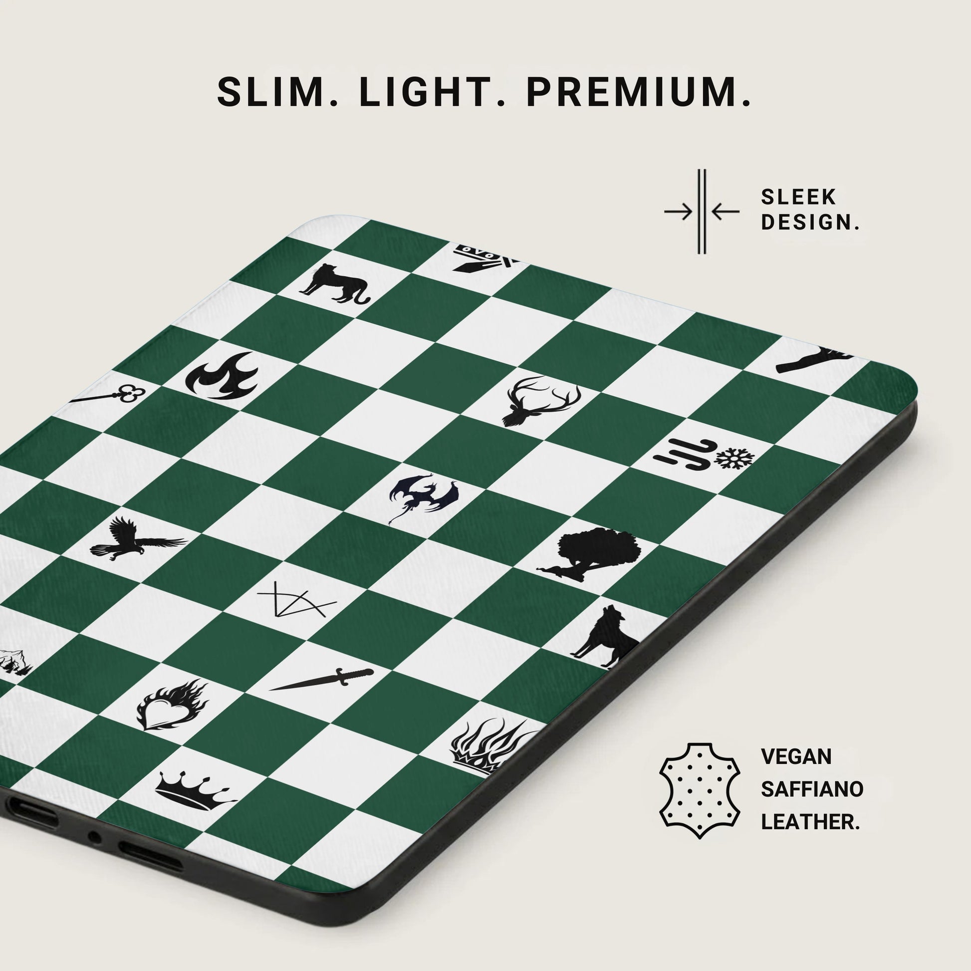 Slim Light Premium Sleek Fantasy House Sigils Green Checker product type