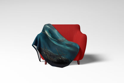 Shipwreck at Sea Themed Cozy and Decorative Blanket