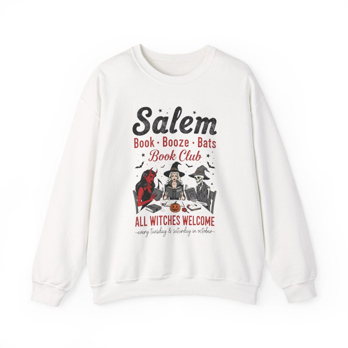 Salem Book Booze Bats Book Club All Witches Welcome Sweater