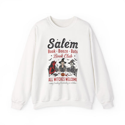 Salem Book Booze Bats Book Club All Witches Welcome Sweater