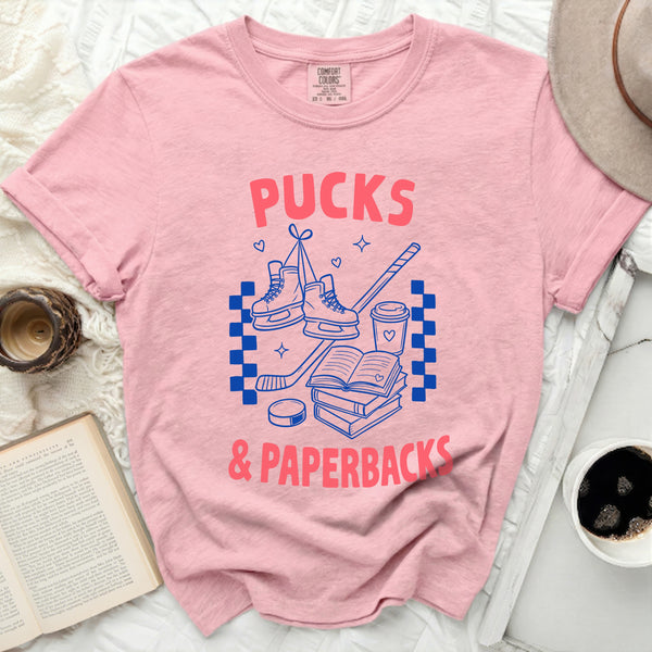 Pucks & Paperbacks Tee in Blossom