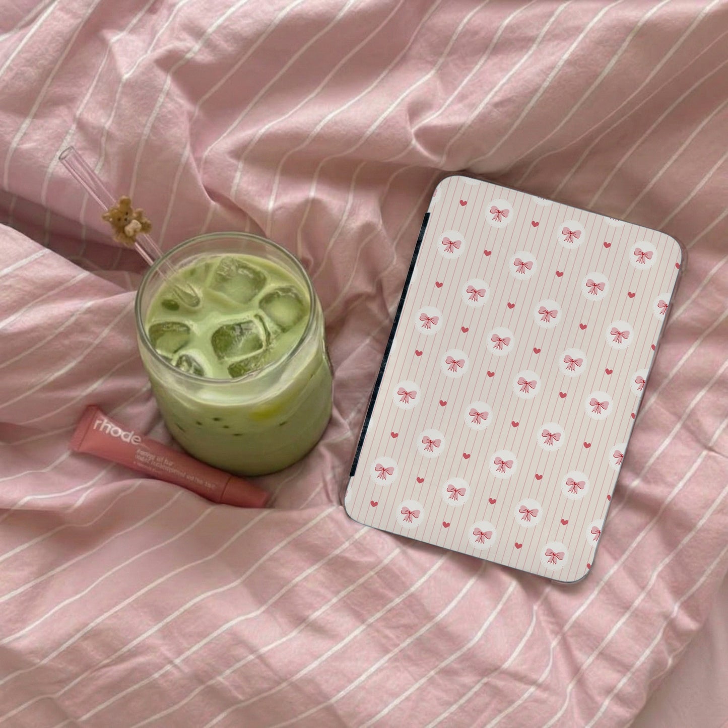 Cute Pink Bow Patterned Tablet Cover Case