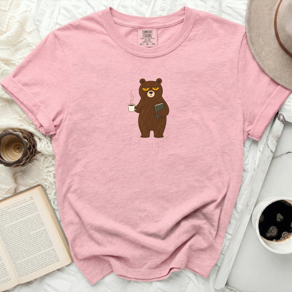 Grumpy Coffee Bear Tee in Blossom