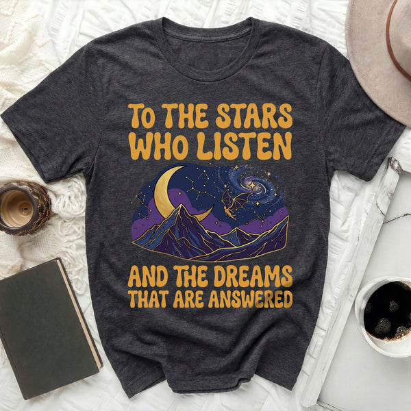 Fae Stars Tee in Dark Grey Heather