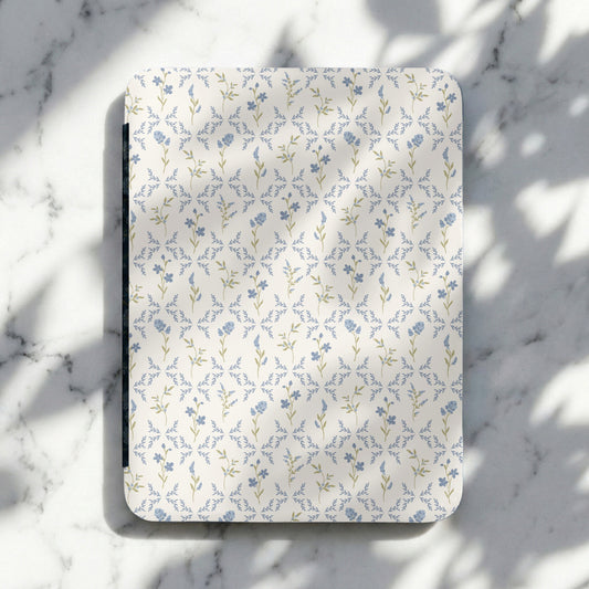 Vintage Blue Floral Pattern Minimalist Design Notebook