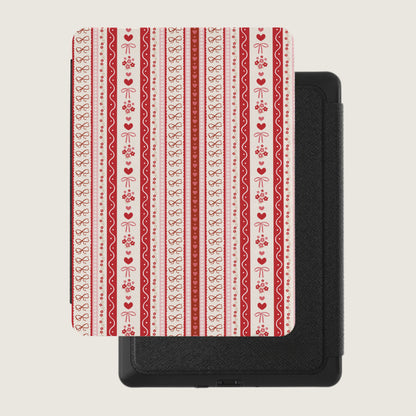 Red and White Hearts and Bows Patterned Ebook Cover
