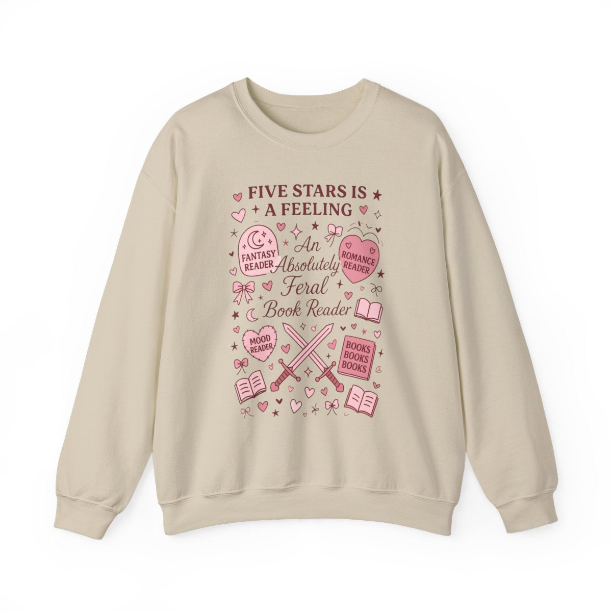 Five Stars Is A Feeling Absolutely Feral Book Reader Sweatshirt - MagicMerchEmporium