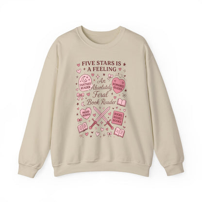 Five Stars Is A Feeling Absolutely Feral Book Reader Sweatshirt - MagicMerchEmporium