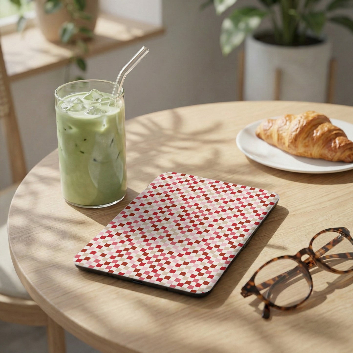 Red and White Checkered Design Tablet Sleeve