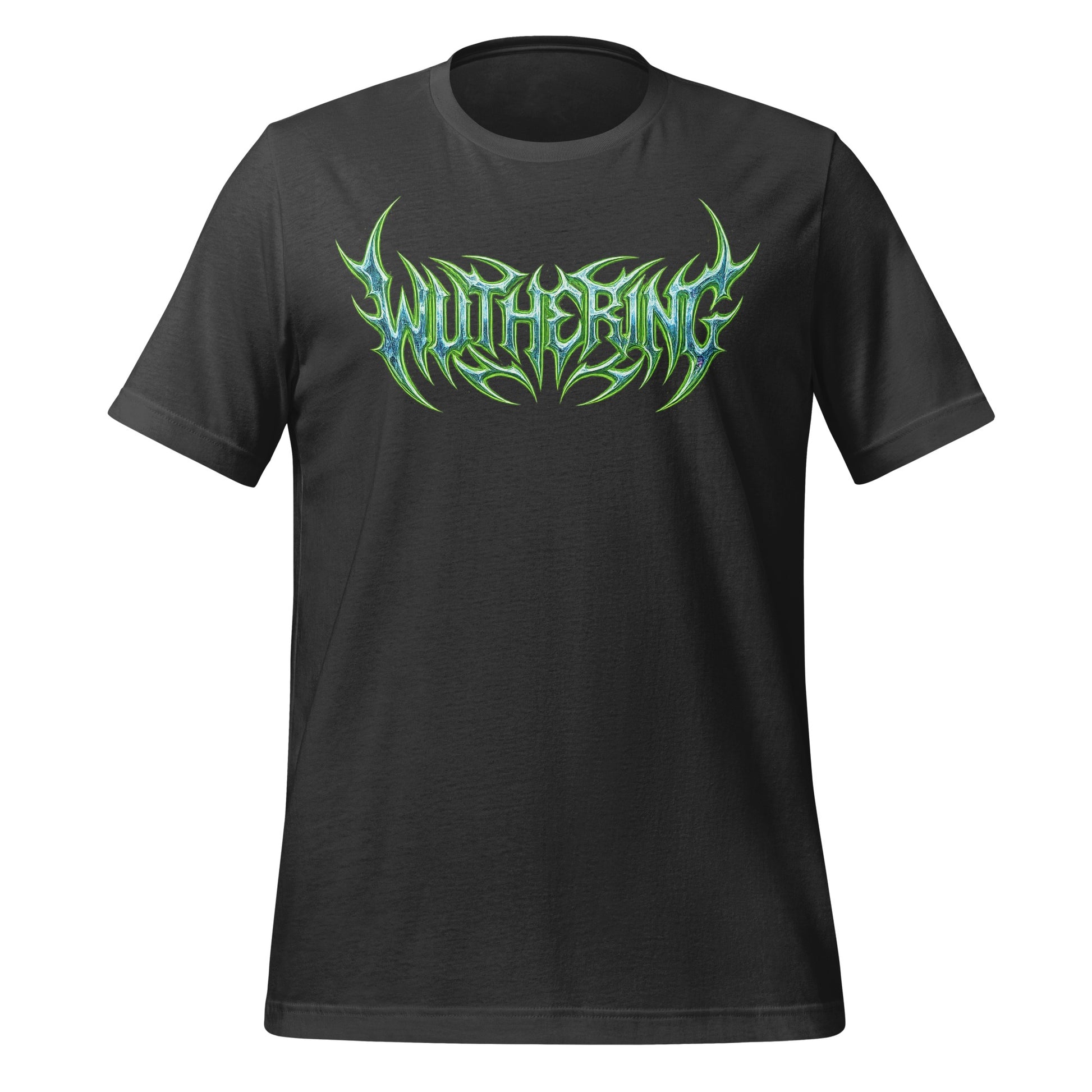 Black T-Shirt with Green Wuthering Logo Design Tee