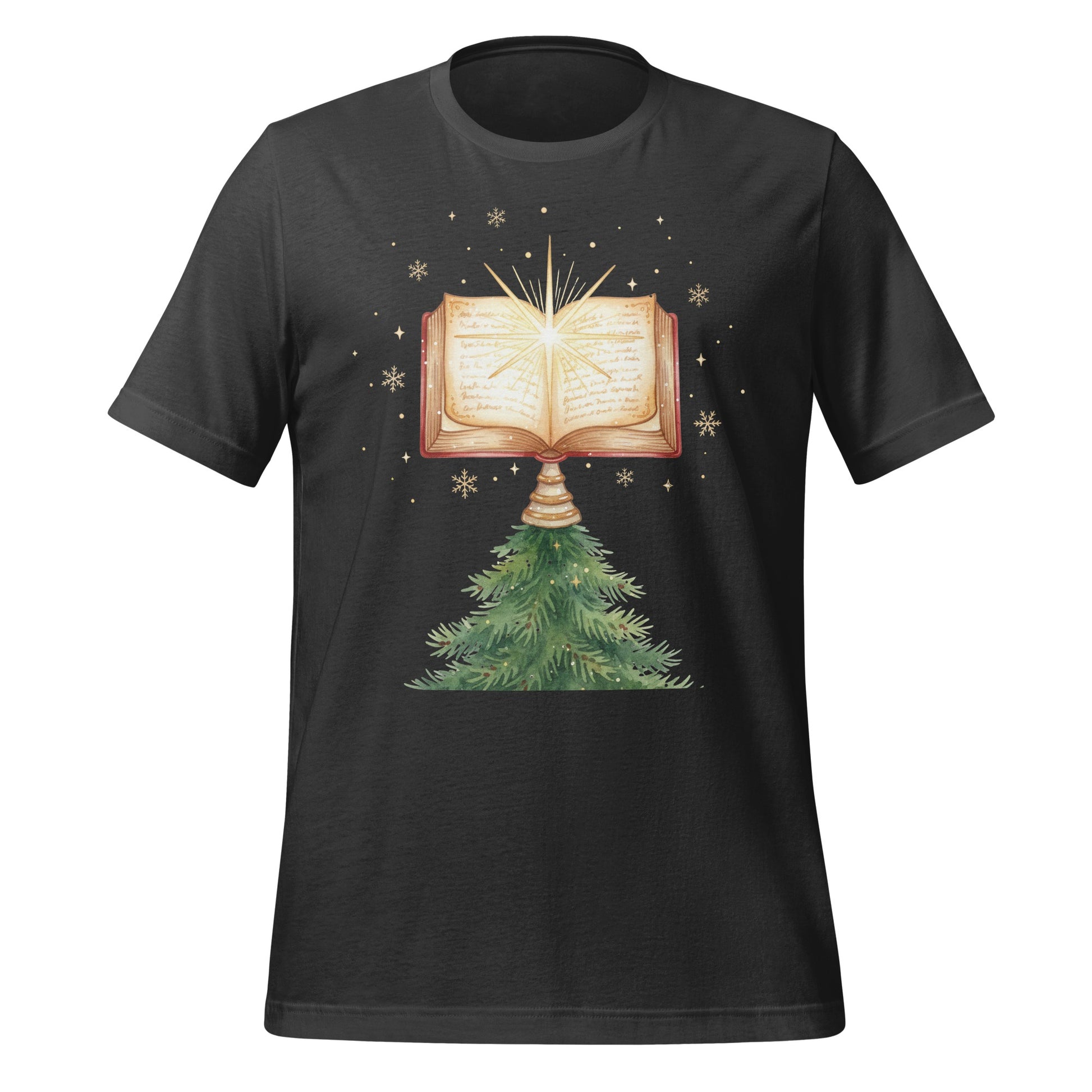 Christmas Tree and Book Graphic T-Shirt